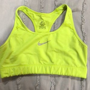 Nike neon yellow sports bra